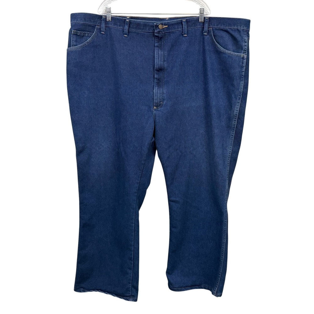 Wrangler Rugged Wear Jeans Straight Leg Blue Cotton Blend Mens Size 54x30^